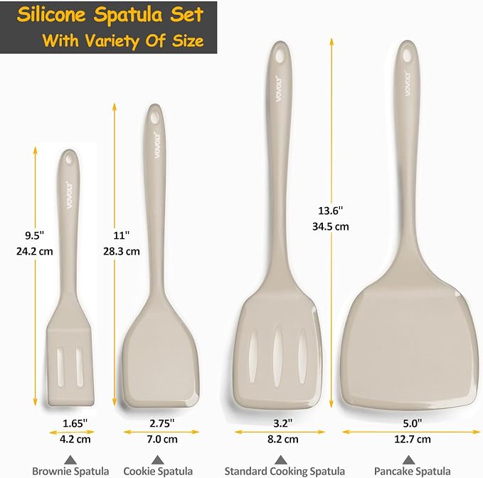 Silicone Spatula Set, 600°F Heat Resistant Silicone Spatula Turner Flipper - Image 2