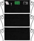 3 Pack Server Aprons with 3 Pockets - Waist Apron, Waitress Apron for