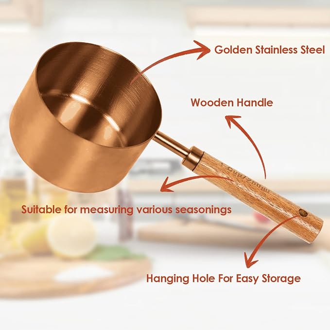 Collection 8 Piece Rose Gold Measuring Cups Set and Measuring Spoons - Image 6