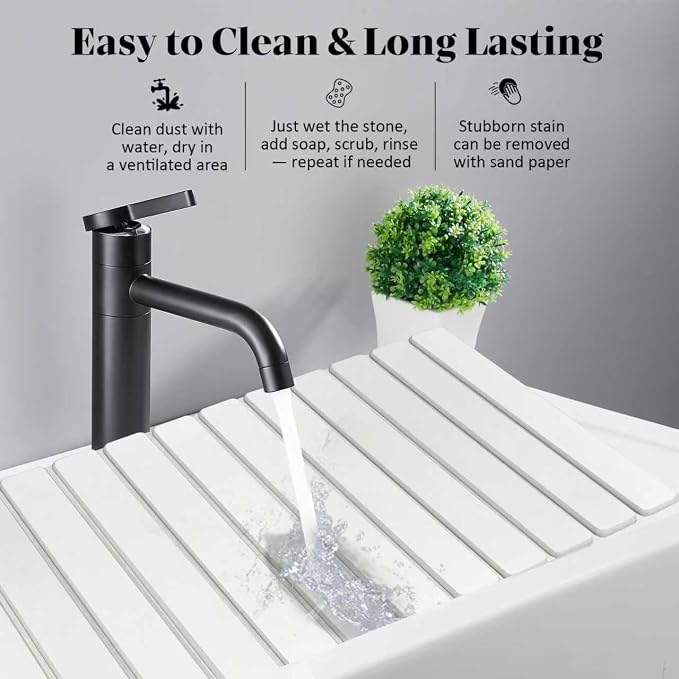Large Stone Dish Drying Mats for Kitchen Counter, Fast Drying Collapsible Dish - Image 3