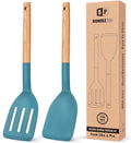 Pack of 2 Silicone Cooking Spatula, Heat Resistant Solid Turner, Non Stick by BUNDLEPRO