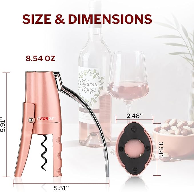 Forge Quality Compact Vertical Lever Corkscrew Wine Opener - Image 8