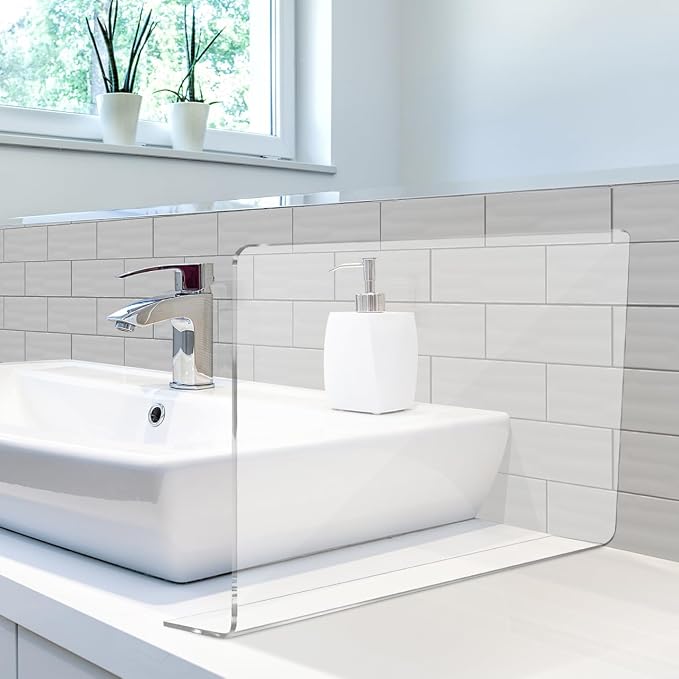 PRETYZOOM Acrylic Sink Water Splash Guard, 15.7x8 Inches Sink Splash Guards - Image 7