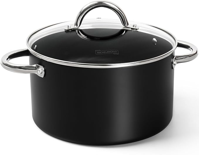 MICHELANGELO Stock Pot with Lid, Nonstick Cooking Pot, 6 Quart Soup Pot with Lid by Michelangelo