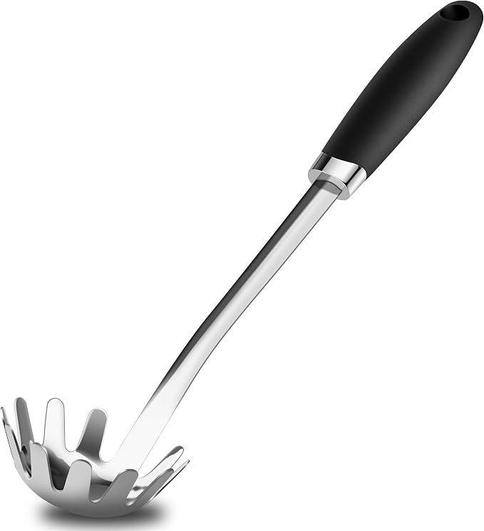 Stainless Steel Spaghetti Spoon, 12.6 Inch Pasta Server by JXWING