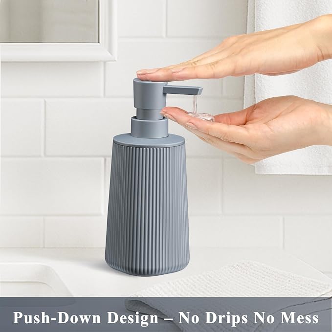 Gray Hand Soap Dispenser with No Rust Pump - Image 2