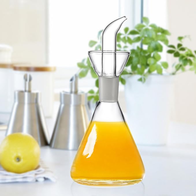 ELETON Conical 8 oz Glass Oil Dispenser – No Drip Olive Oil Cruet - Image 3