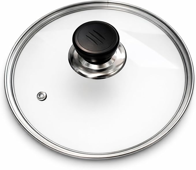 8 Inch Glass Lid for Frying Pan – Tempered Transparent Pot Lid by Unknown