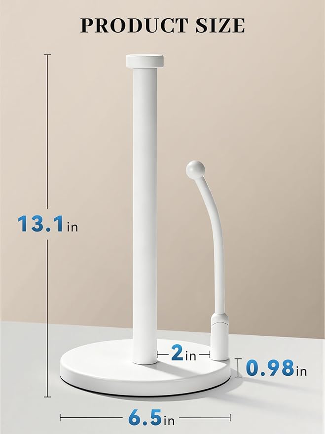 SMARTAKE Paper Towel Holder, Paper Towel Dispenser Standing Weighted Base Non - Image 5