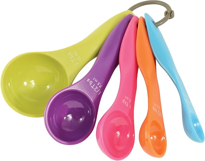 R&M International Colorful Measuring Spoons, 5-Piece Set by RMInternational