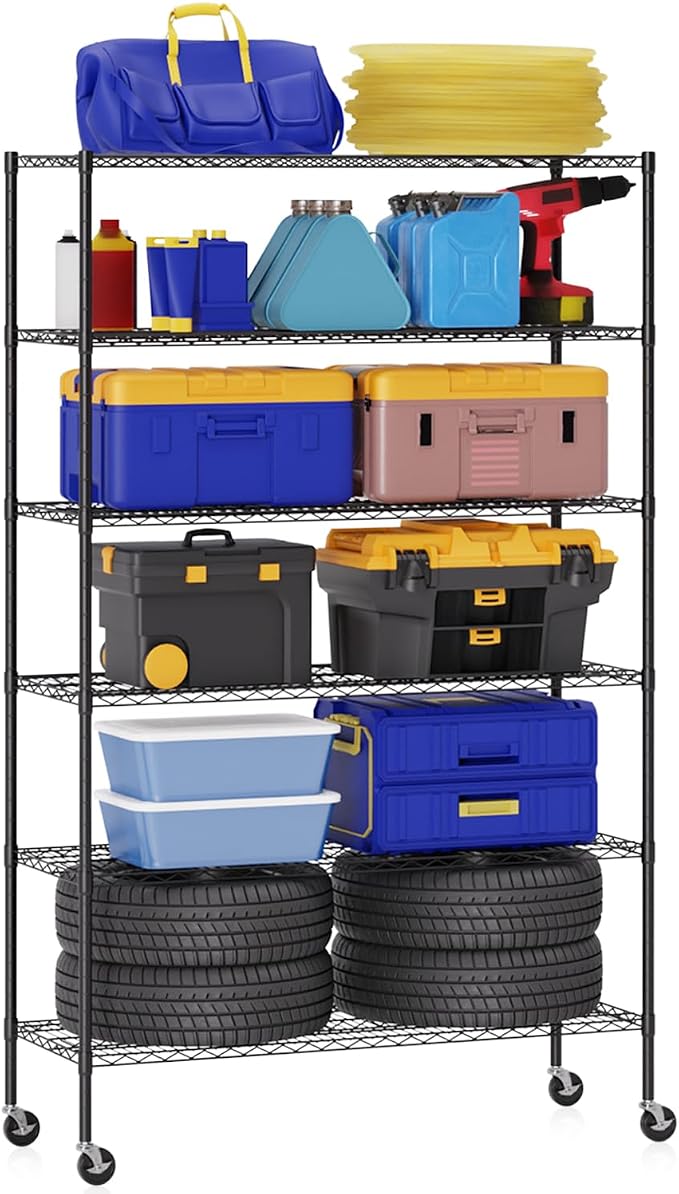 BestOffice | 6-Tier Wire Storage Shelves by BestOffice