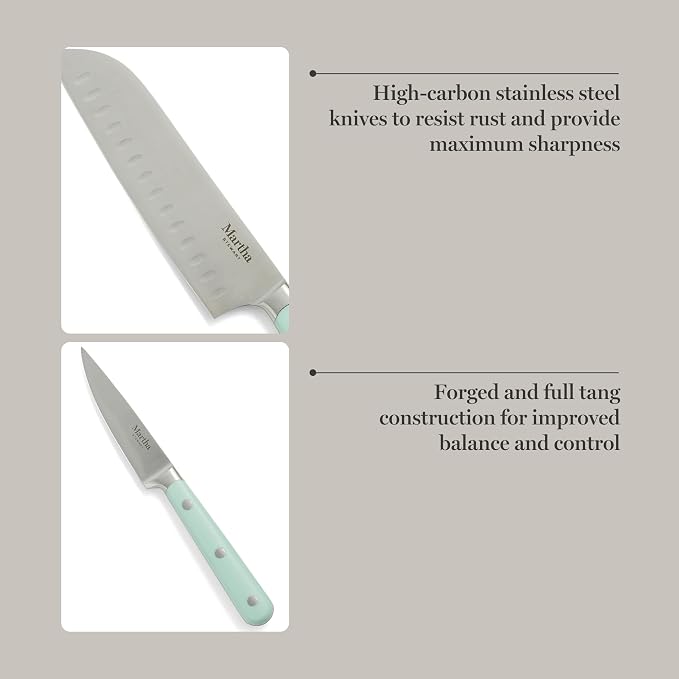 MARTHA STEWART Eastwalk 14 Piece High Carbon Stainless Steel Cutlery Knife - Image 4