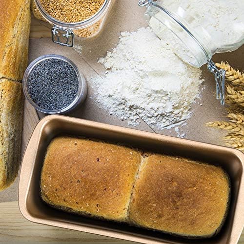 Patelai 4 Pack Small Loaf Pans for Baking Bread(Gold,7.7 x 3.7 In)