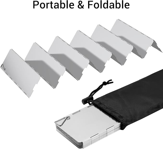 Camp Stove Windscreen, Ohuhu Camping Stove Windscreen 8/10/12 Plates Aluminum - Image 4