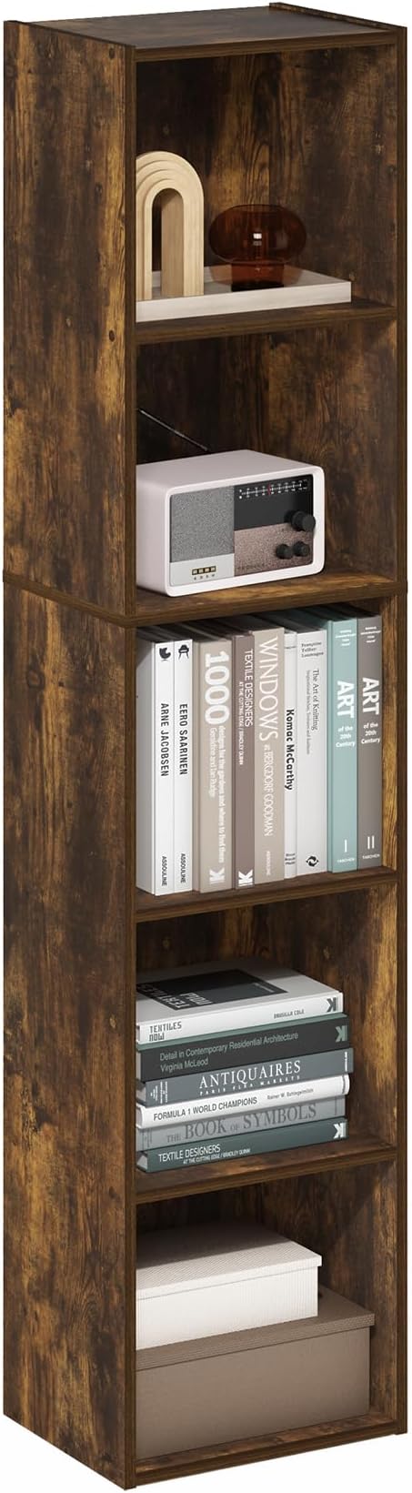 Furinno PASIR Book Shelf, 5-Tier Modern Bookshelf, Open Shelves Bookcase 9 x 12 by Furinno-FitsYourSpaceFitsYourBudget