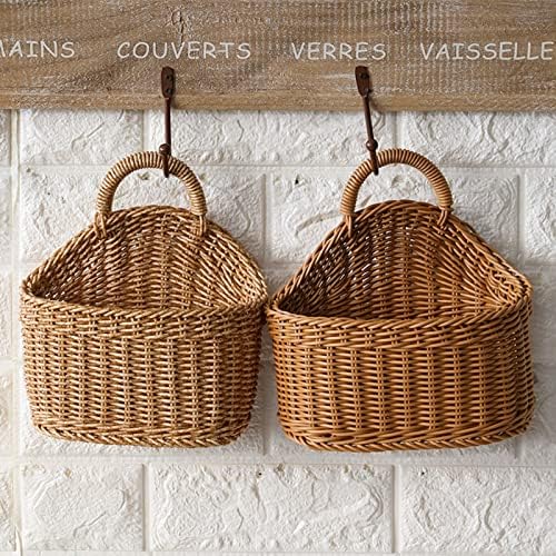 Ochine 1 Pack Hanging Basket Woven Wall Baskets Hanging Storage Basket