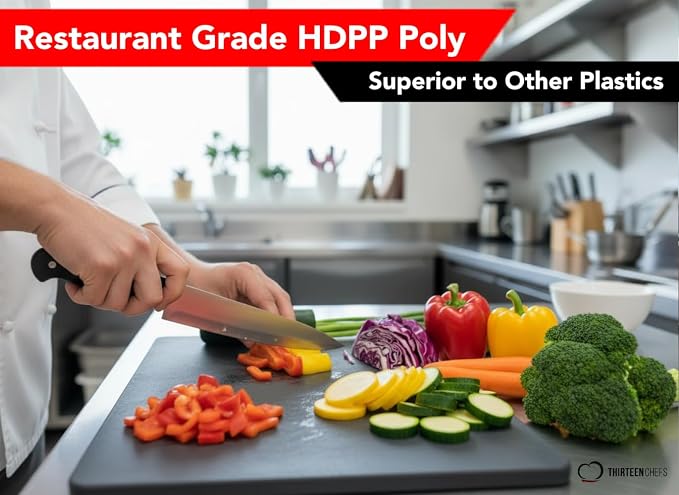 Large Poly Cutting Board, 18x12 Inch Black, 3/4" Thick, BPA Free and Dishwasher - Image 5