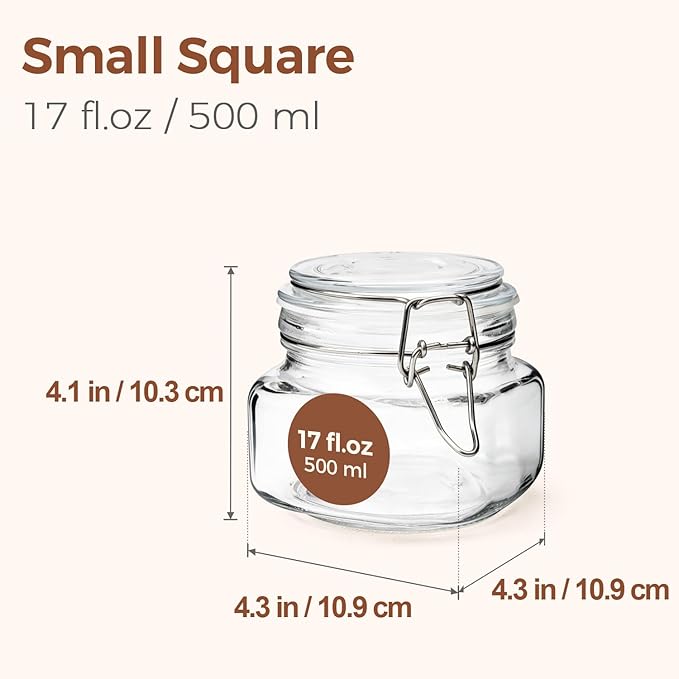 ComSaf Set of 6 Square Glass Jars - Image 2