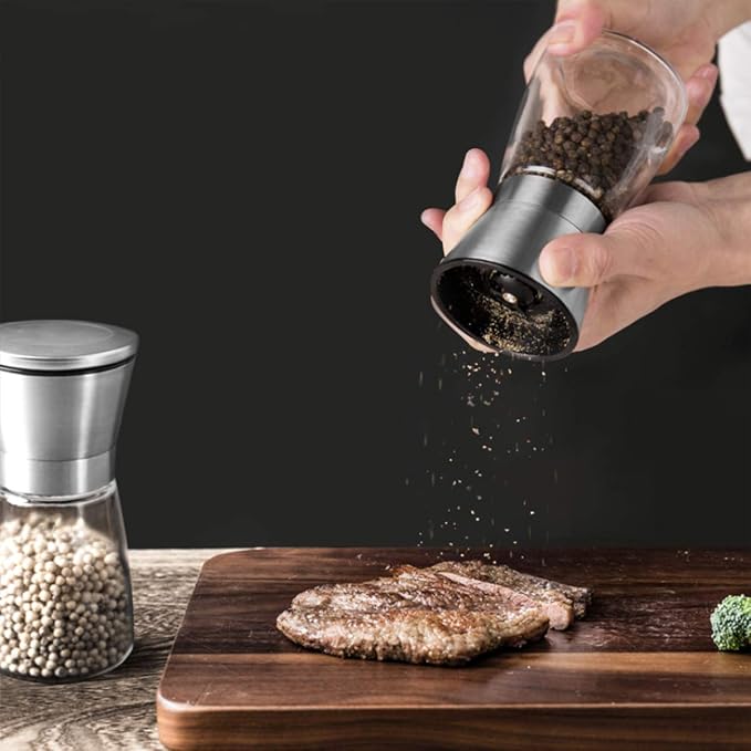Premium Stainless Steel Salt and Pepper Grinder Set - Image 2