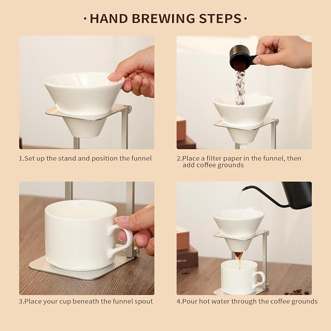 6-Piece Pour Over Coffee Maker Kit & Dripper Set - Image 3