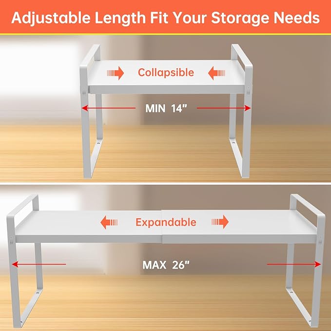 Expandable Cabinet Shelf Organizer Rack 9 inch, Pantry Organizer Lengthen from - Image 2