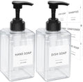 Clear Soap Dispenser with Waterproof Labels, Thickened Plastic Hand Soap by Lewistin