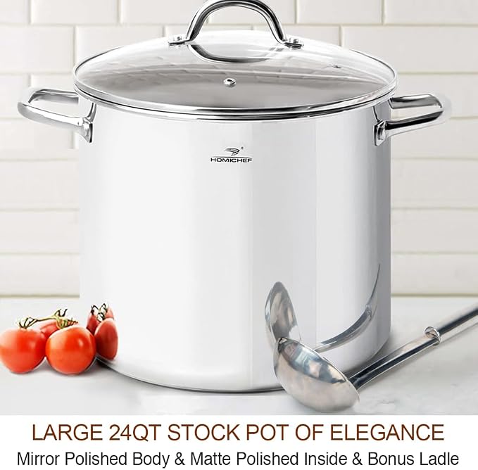 HOMICHEF LARGE STOCK POT 24 Quart - Image 2
