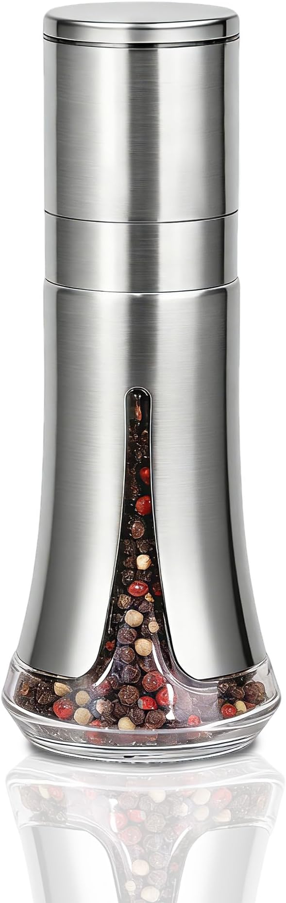 Aelga Pepper Grinder with Silicone Funnel - 4oz Glass Manual Mills with by Aelga