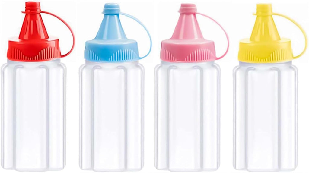 4 Pcs Mini Condiment Squeeze Bottles for Lunch Accessories, Mini