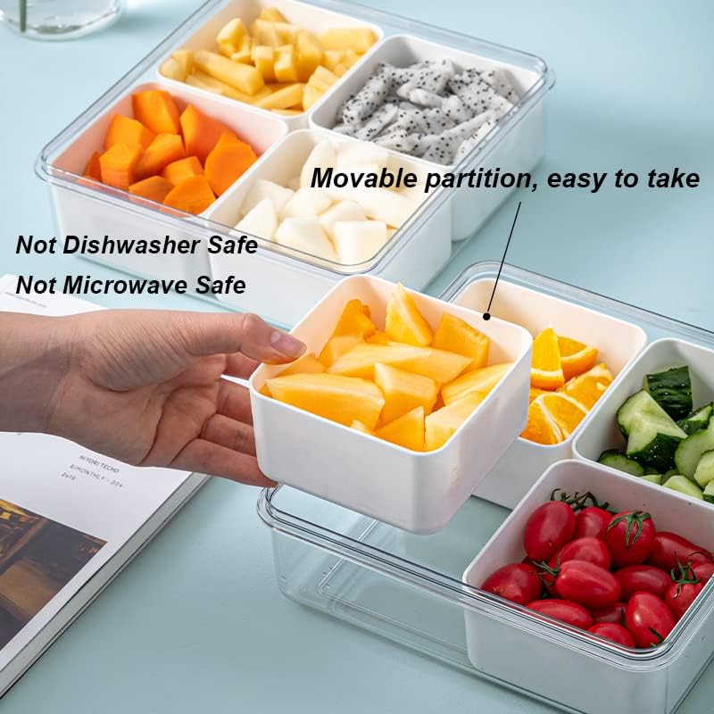 MANO 2pack Serving Trays for Party Divided Veggie Tray with Lid Sealed