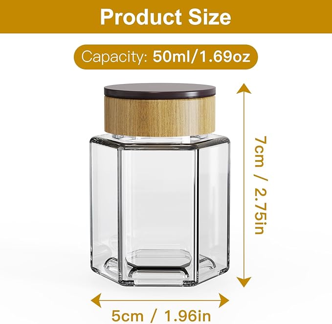 Vetacsion Set of 18 Magnetic Glass Spice Tins - Image 2