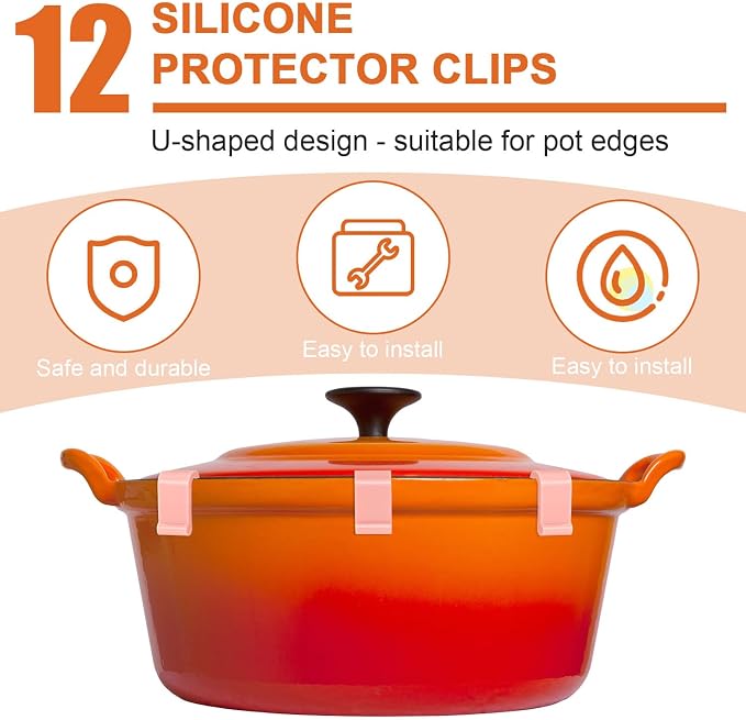 12pcs Dutch Oven Lid Protector Clips, Cookware Protectors Dutch Oven Pot Clips - Image 2