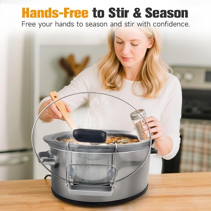 SOPHICO Slow Cooker Lid Holder for Cooking, Hand Free Pot Lid Organizer - Image 2