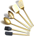 Gold Cooking Spoons, Berglander 6 Pieces Spatula Set Stainless Steel, Metal by Berglander