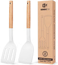 Pack of 2 Silicone Cooking Spatula, Heat Resistant Solid Turner, Non Stick by BUNDLEPRO