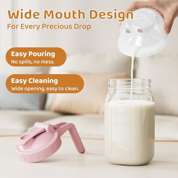 Breast Milk Pitcher, Mason Jar 32 oz, Heavy Duty Wide Mouth Jar - Image 6