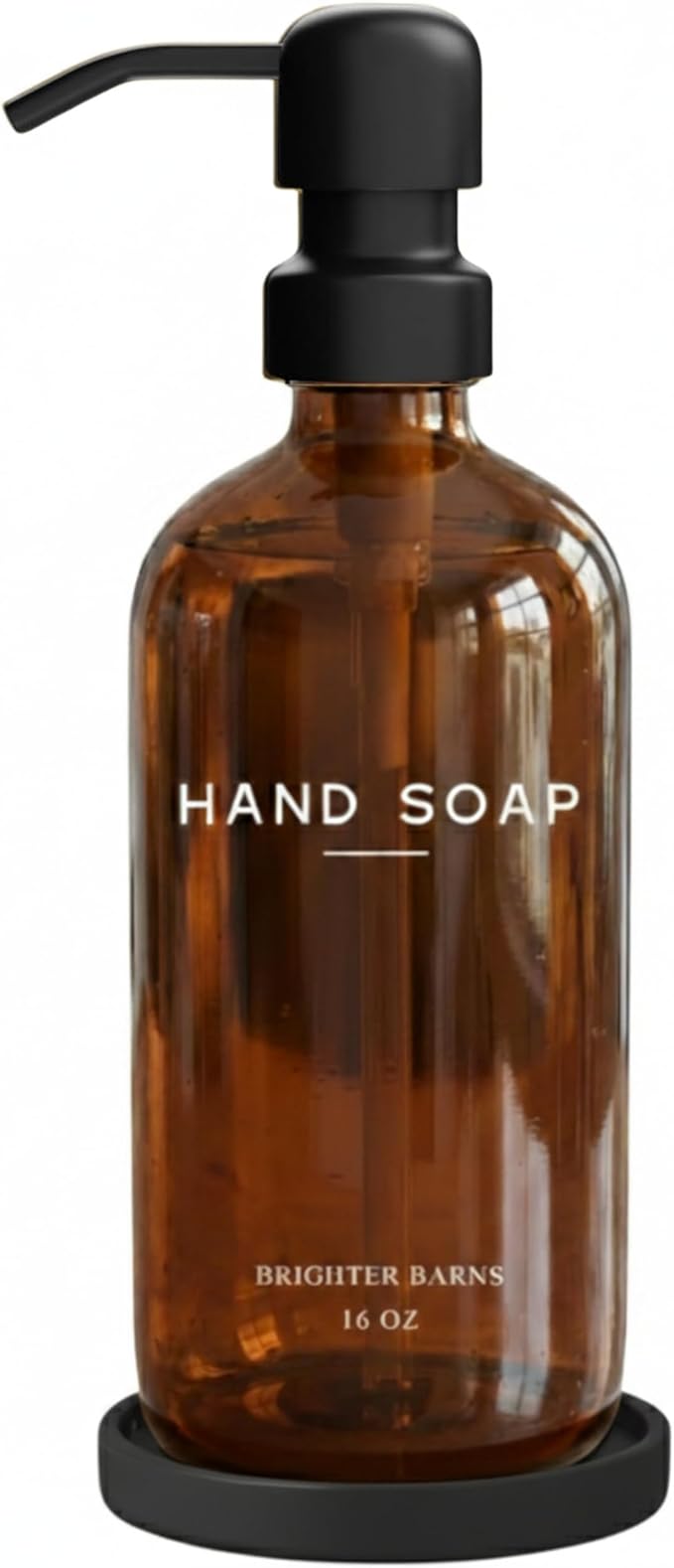 Amber Glass Hand Soap Dispenser Bathroom Set by Brighter Barns by BrighterBarns