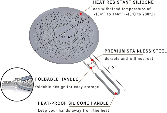 11" Silicone Splatter Screen Pan Cover - Image 4