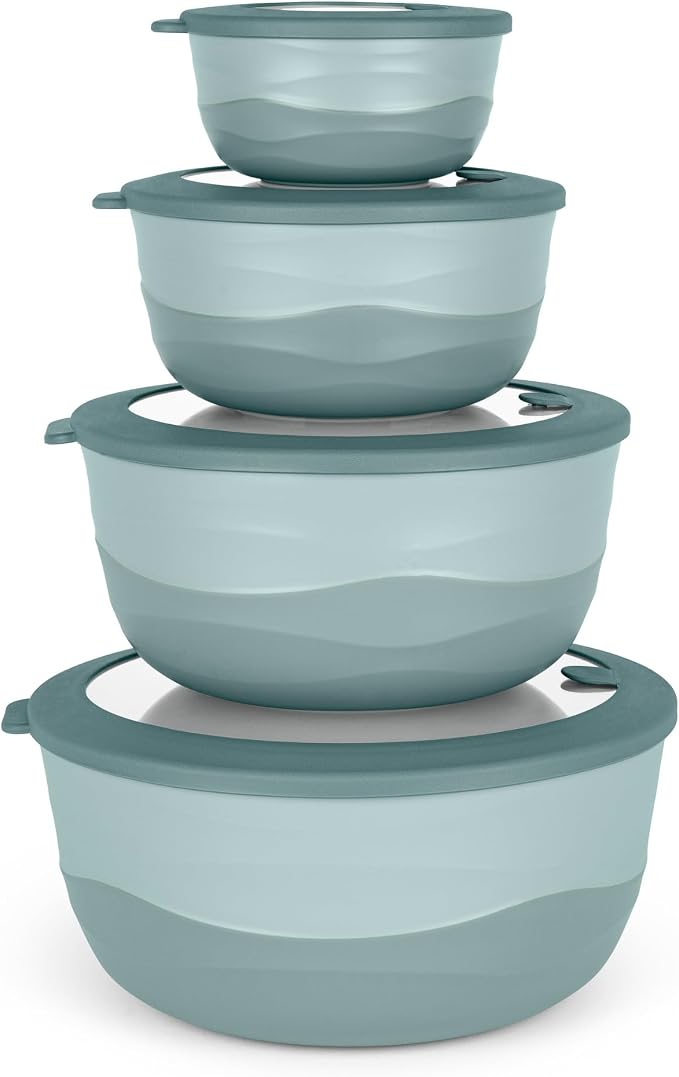 Pera Mixing Bowls with Lids Set, 8 Piece, BPA Free Nesting Kitchen Bowl Set by Unknown