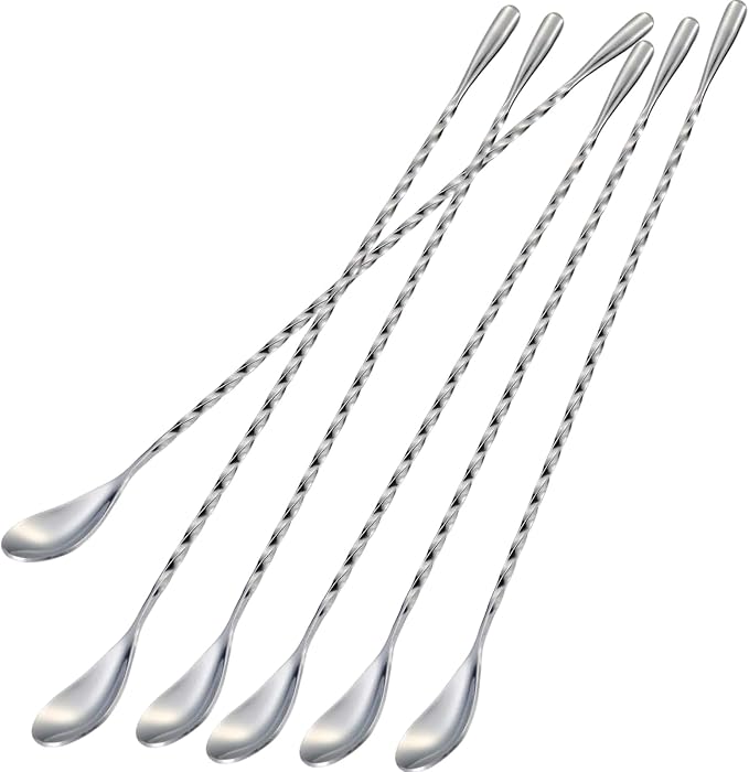 Briout 6 Pieces Bar Spoon, 12 Inches Long Handle Drink Stirrer by Briout