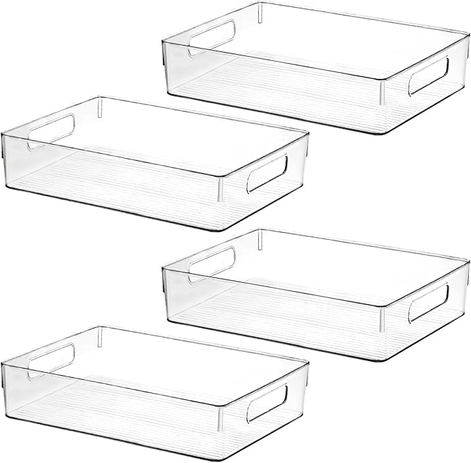 ShelfShaper Large Clear Plastic Storage Bins, Pantry Organizers and Storage by ShelfShaper