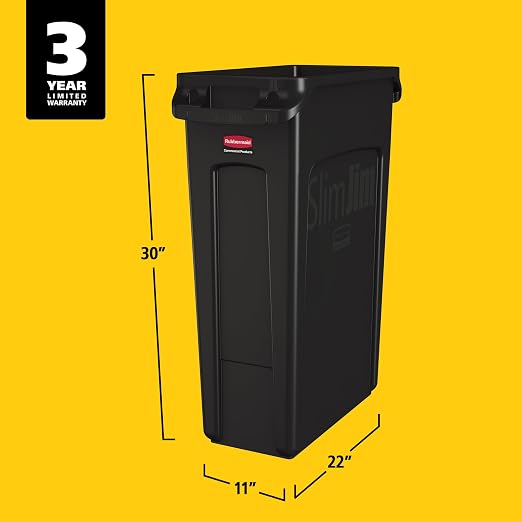 Rubbermaid Commercial Products Slim Jim Plastic Rectangular Trash/Garbage Can - Image 7