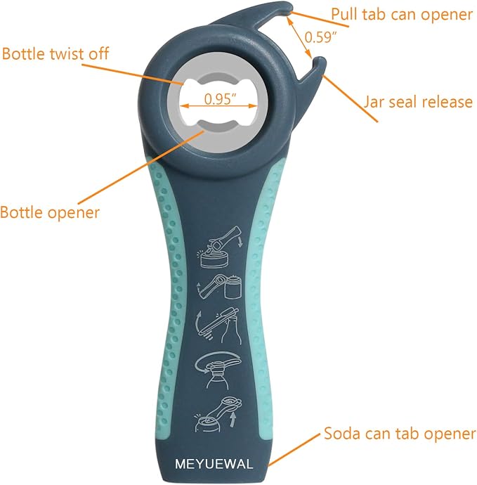 Jar Opener, 5 in 1 Multi Function Can Opener Bottle Opener Kit - Image 5