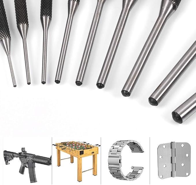 Roll Pin Punch Set with Storage Pouch, 9 Piece Steel Removal Tool Kit - Image 3