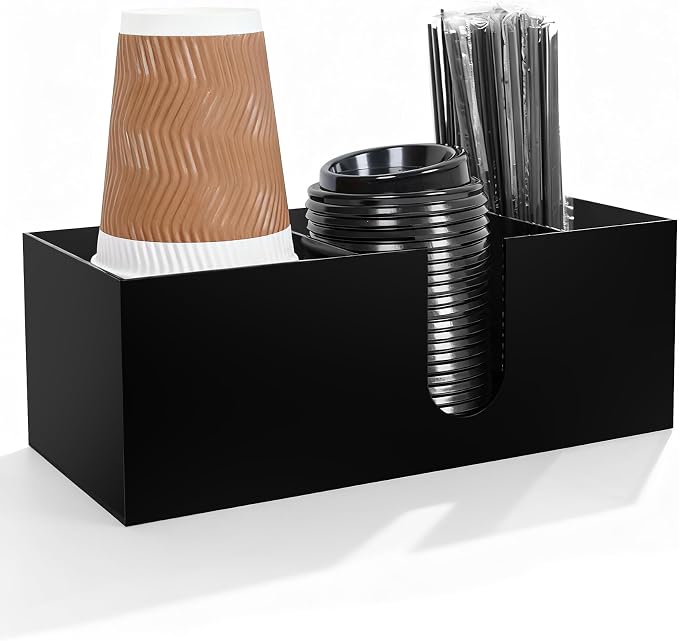 Acrylic Coffee Cup Holder for Countertop, 3 Slots Acrylic Coffee Bar by ClarityCraze