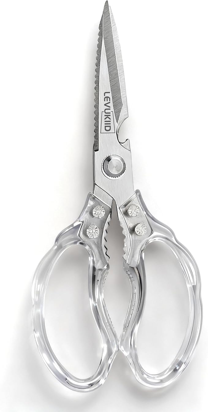 Kitchen Scissors, Transparent and Stylish Handle, Suitable by LEVUKIID
