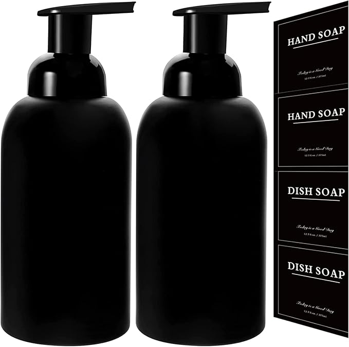 rejomiik 2 Pack Foaming Thick Glass Foam Hand Soap Dispenser by rejomiik