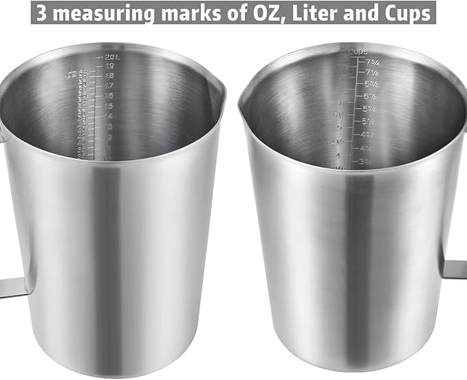 KSENDALO 64Oz/8Cup Stainless Steel Pitcher, 2 Liter Metal Container - Image 4