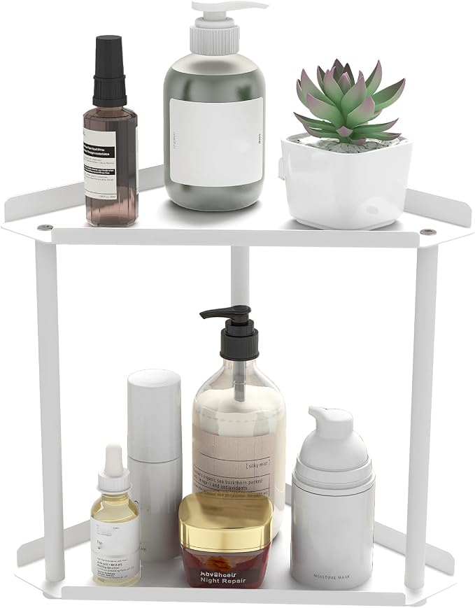 Jesginboo 2 Tier Bathroom Counter Organizer, Vanity Organizer Corner Shelf by Jesginboo