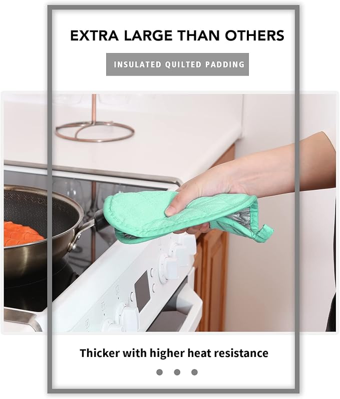 Joyhalo 4 Pack Pot Holders for Kitchen, Cotton Oven Holder - Image 3